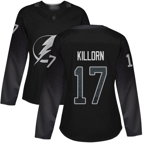 Adidas Tampa Bay Lightning 17 Alex Killorn Black Alternate Authentic Women Stitched NHL Jersey